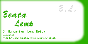 beata lemp business card